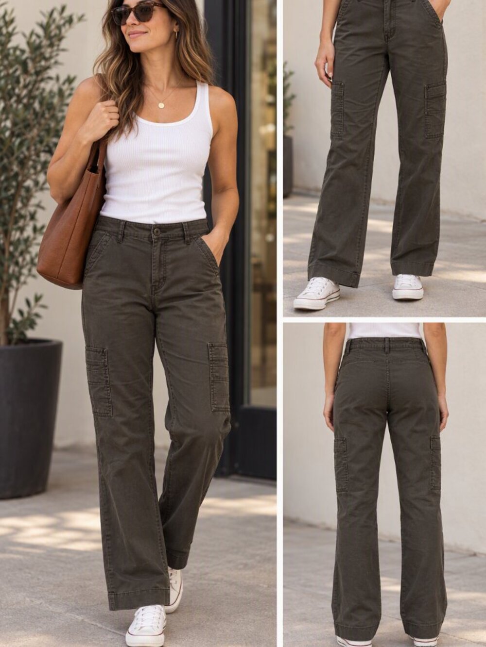 Eddie Bauer Dark Brown Cargo Trousers
